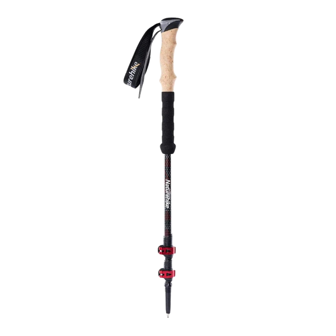 Naturehike Far Wind Three Section Telescopic Carbon Trekking Pole - Red