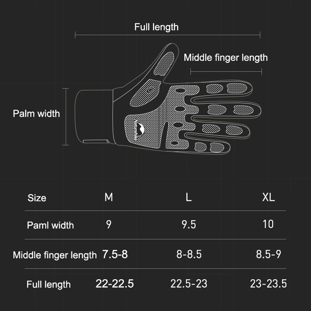 Naturehike GL10 Touch Non-Slip Gloves 20ST - Grey