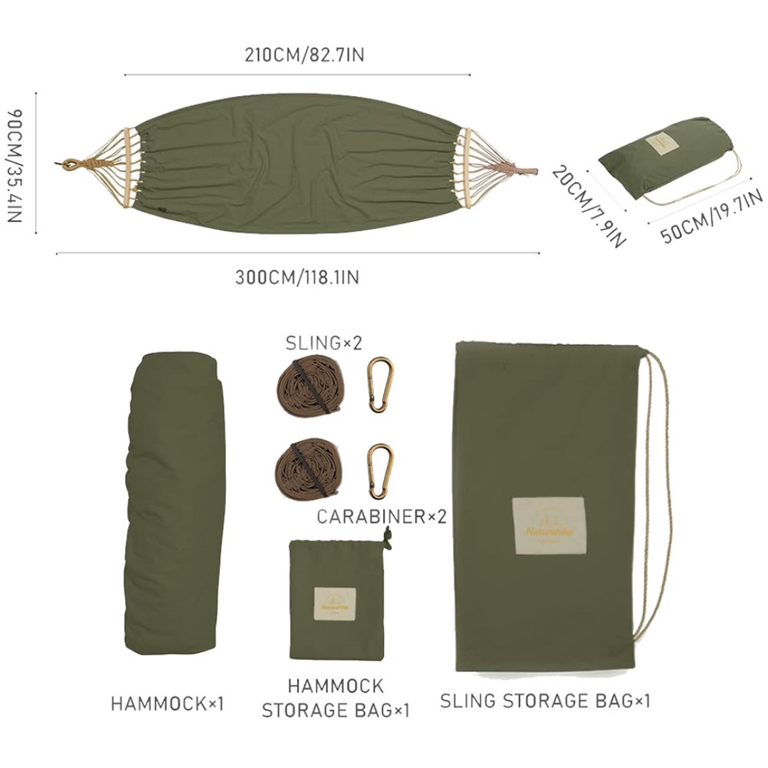 Naturehike Shake Lite Anti Rollover Canvas Hammock - Single Person