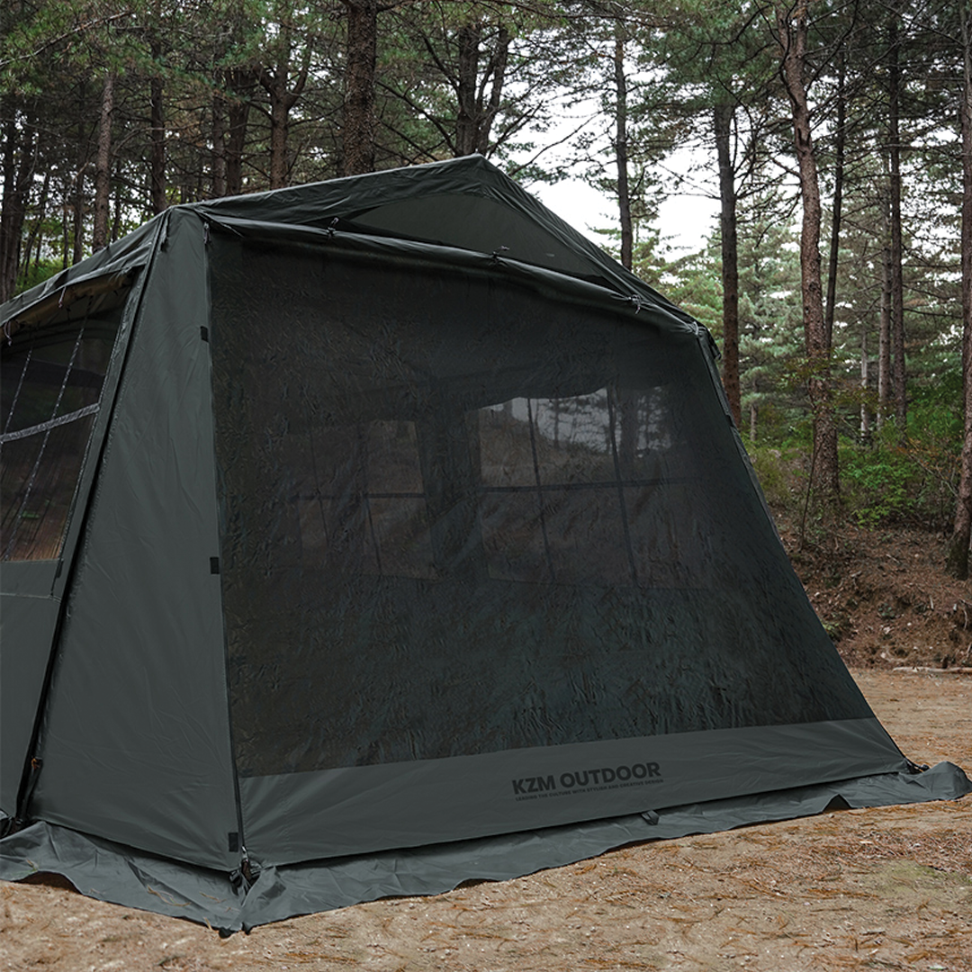 KZM Wildfield Oscar House Tent Black Smog TPU Windscreen