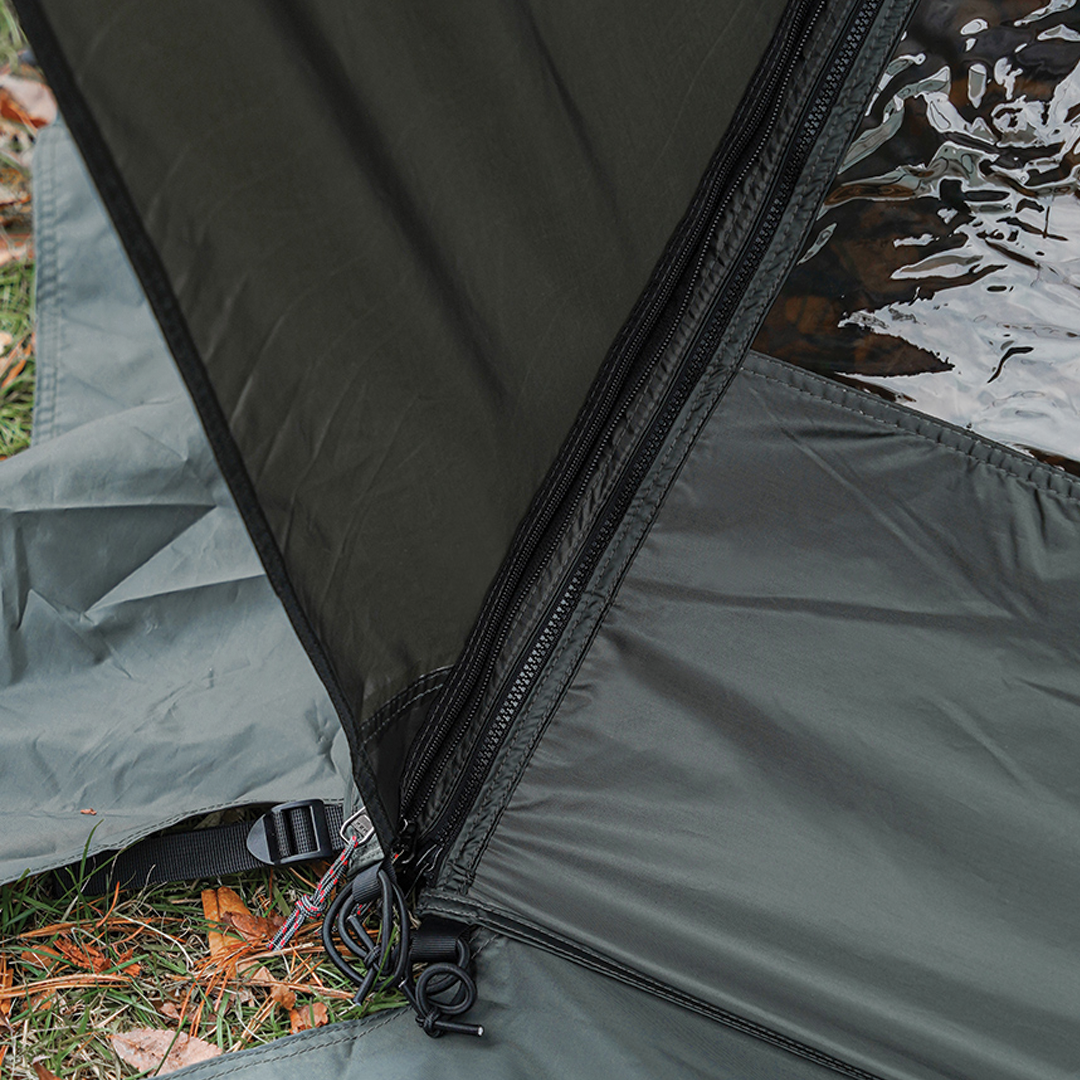 KZM Wildfield Oscar House Tent Black Smog TPU Windscreen