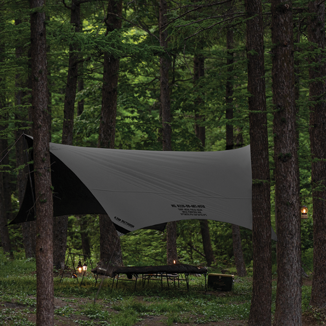 KZM Wild Field Hexa Tough Black Tarp