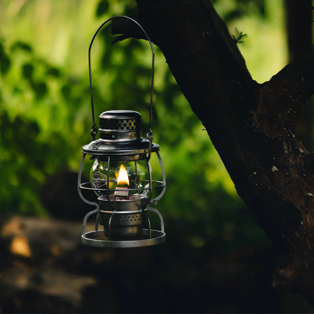 Thous Winds Railroad Kerosene Lamp Vintage Silver