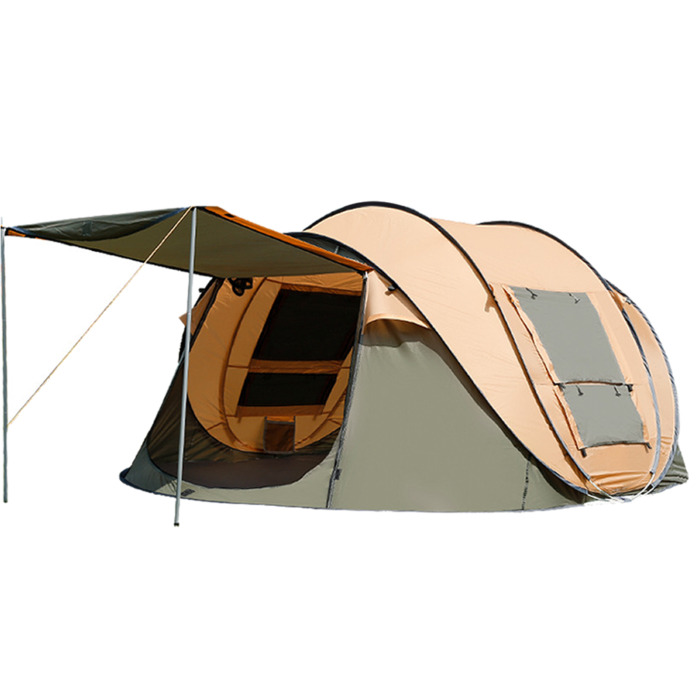 Tente Pop-up HEWOLF 3-4 Personnes - Double Couche, Ouverture Automatique, Étanchéité PU2000mm, Anti-UV, Porche Inclus - Idéale Famille Camping