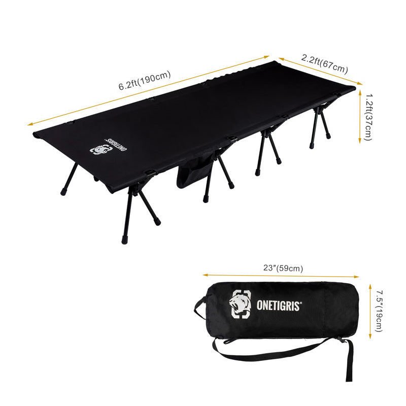 OneTigris Outdoor Foldable Camp Bed - Black