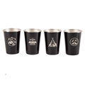 Camp Leader 4 Pcs Stainless Steel Cup - Black