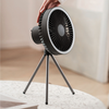 Tripod Fan With White Ring Light USB Rechargeable