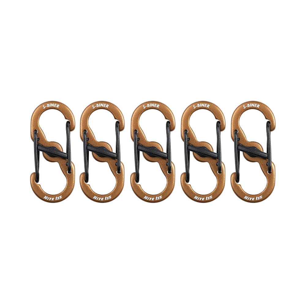 Nite Ize S-Biner® MicroLock® Aluminum - 5 Pack Coyote