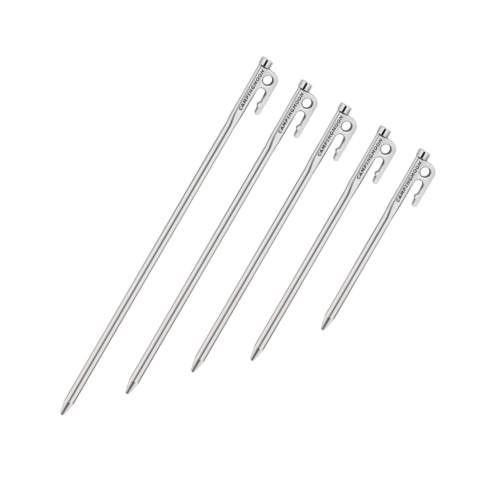 Campingmoon Stainless Steel Tent Pegs Silver