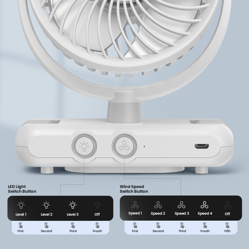 Lemoistar FC1 Multi Function 4000mAh Rechargeable Table Fan