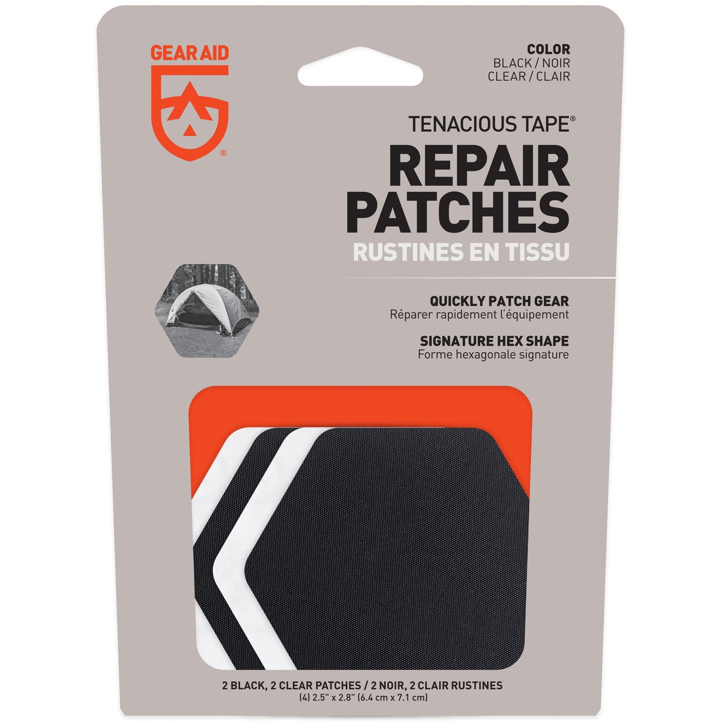 Gear Aid Tenacious Tape Hex Patches Black