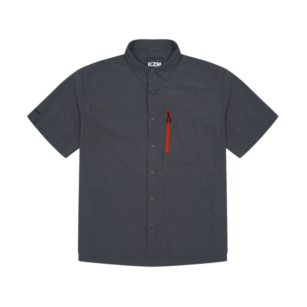 KZM Out Pocket Short-Sleeved Shirt - Charcoal