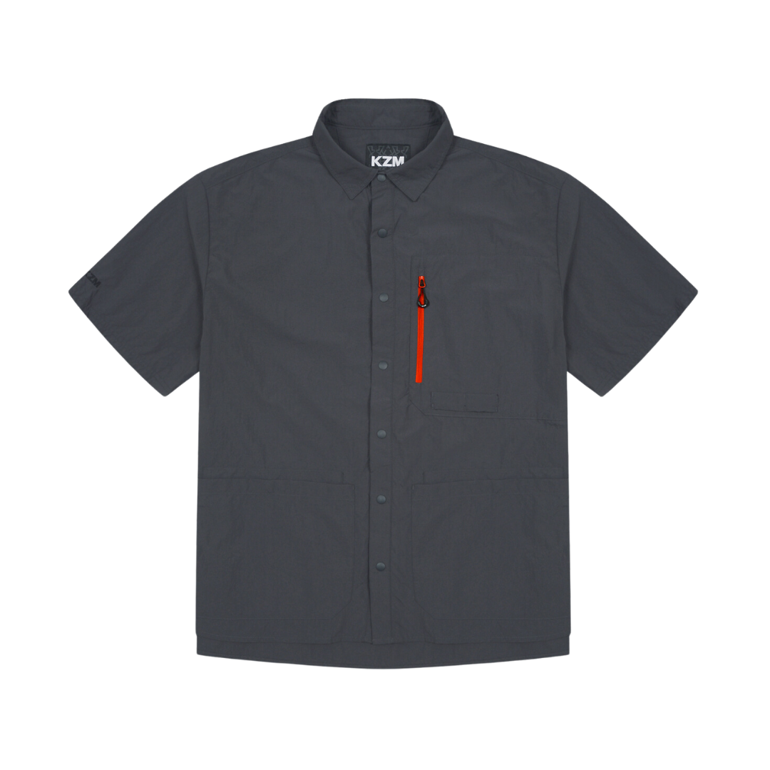 KZM Out Pocket Short-Sleeved Shirt - Charcoal