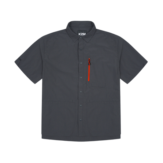 KZM Out Pocket Short-Sleeved Shirt - Charcoal