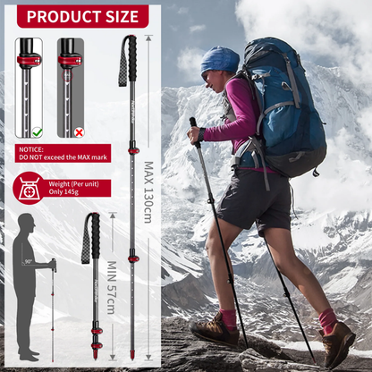 Naturehike Hoar Trek EXT2 Ultra Light Carbon Fiber Outer Lock Trekking Pole