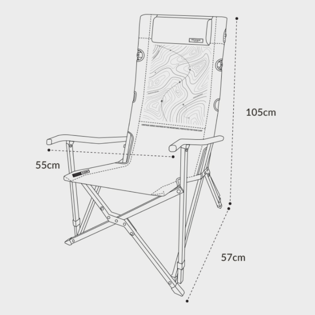 KZM Contour Relax High Back Camping Chair