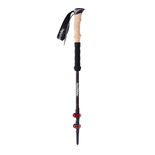 Naturehike Far Wind Three Section Telescopic Carbon Trekking Pole - Red