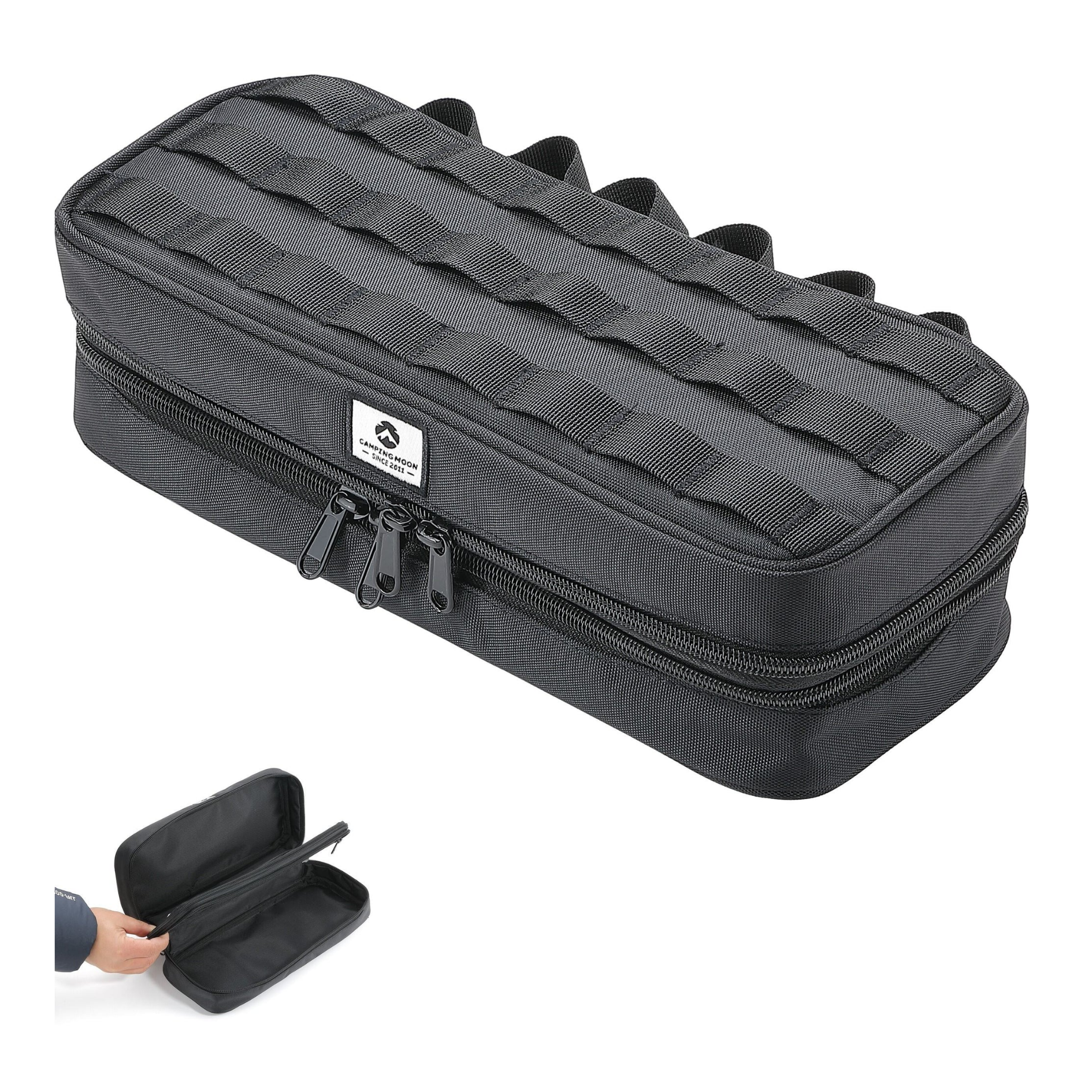 Campingmoon Camping Gear Storage Box Double Layer