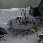 ShineTrip ST-Checkered Iron Mesh Table - Black