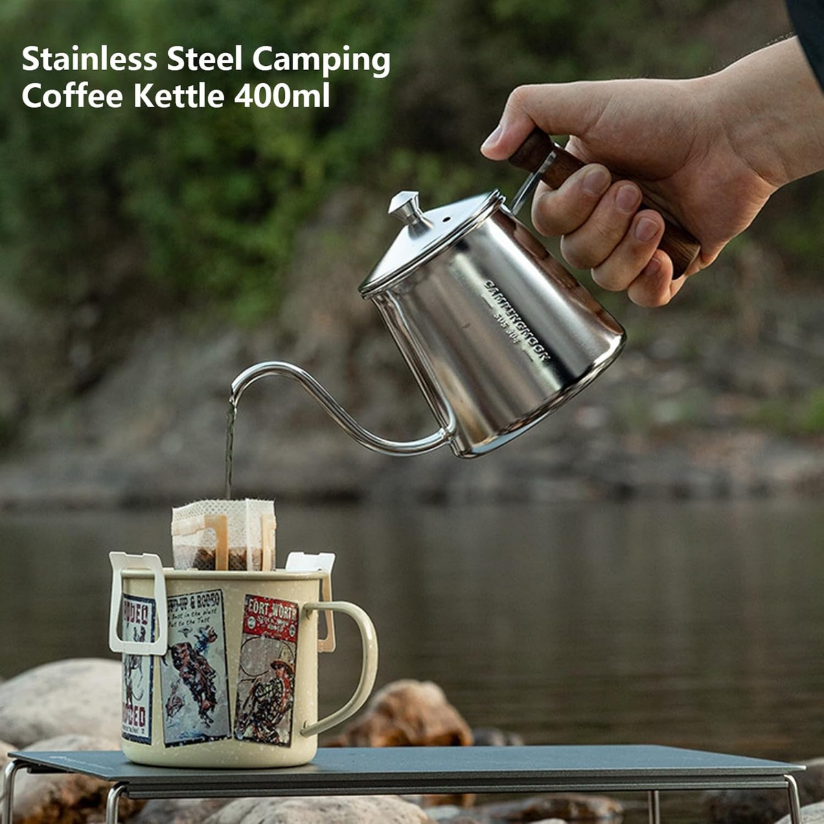Campingmoon Stainless Steel Kettle Water Pot 0.5L
