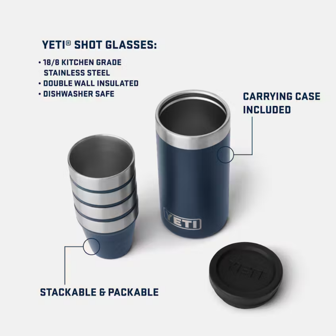 YETI 4 Pieces Shot Glasses With Carrying Case