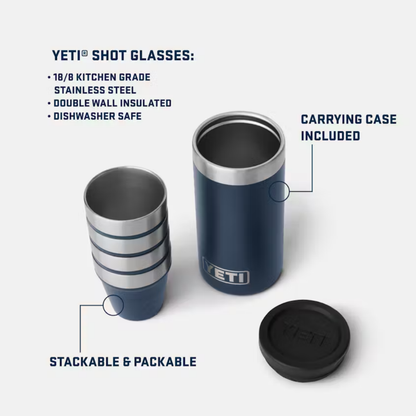 YETI 4 Pieces Shot Glasses With Carrying Case