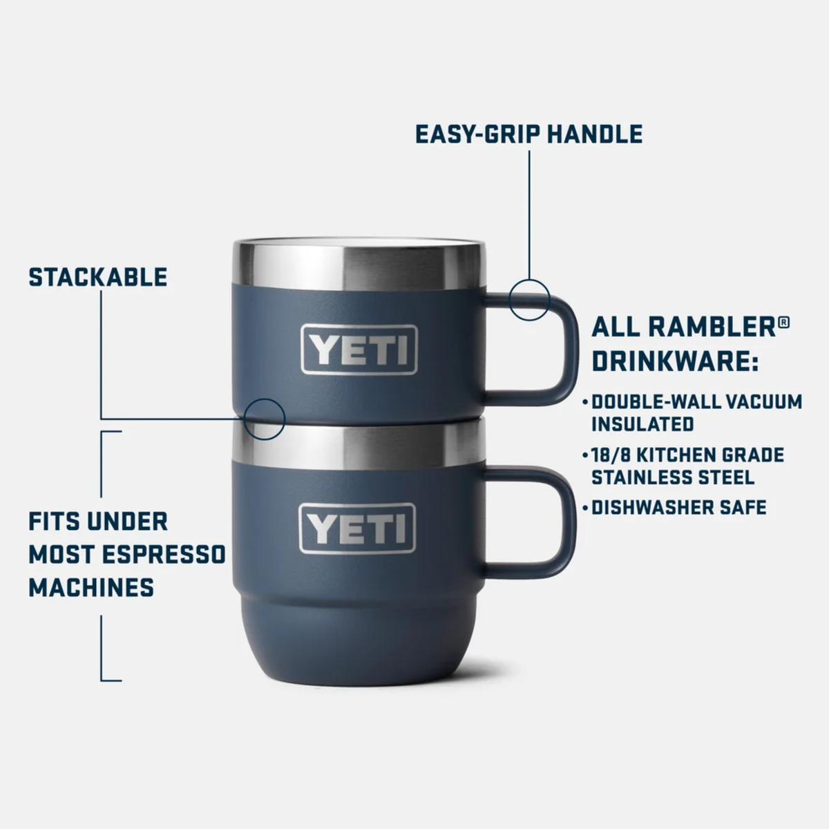 YETI Rambler® 6 OZ Stackable Mugs With DuraSip™ Ceramic Lining