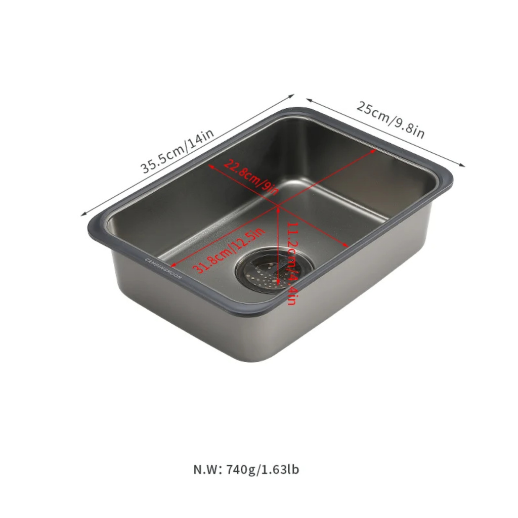 Campingmoon IGT Titanium Coated 1-unit Stainless Steel Sink
