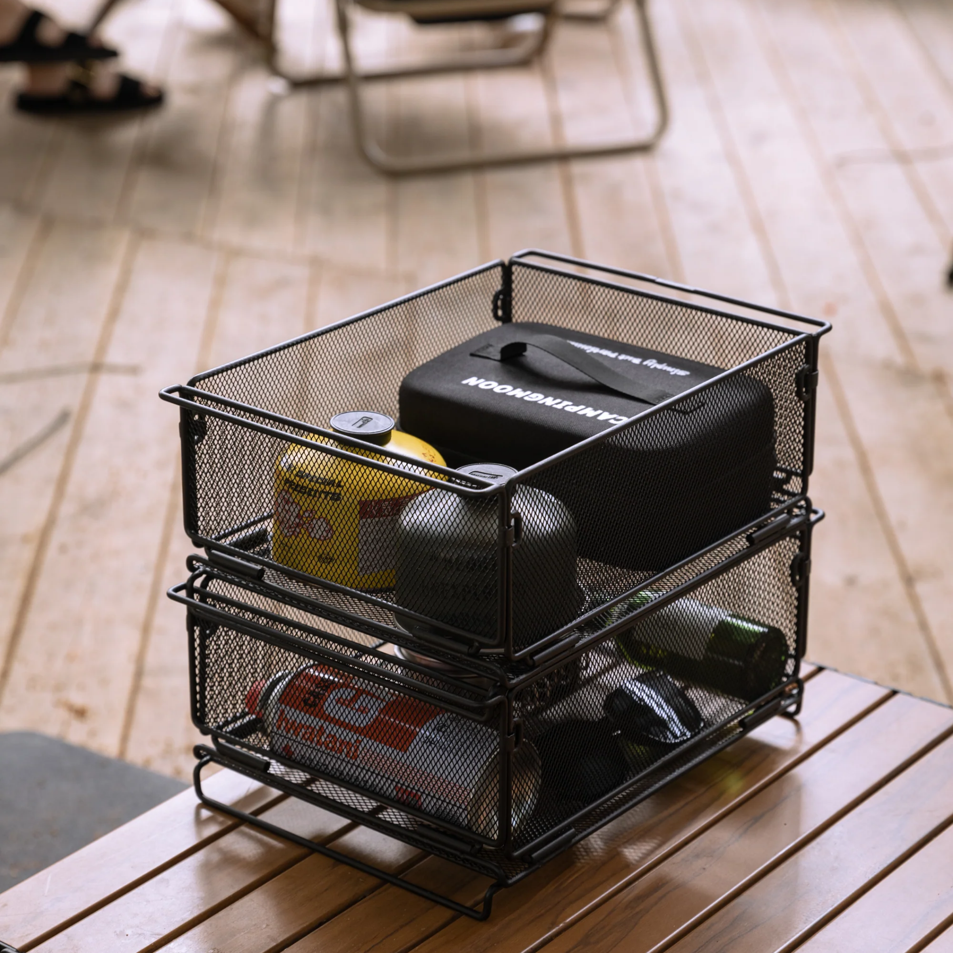 Campingmoon IGT Folding Storage Mesh Box Half Door
