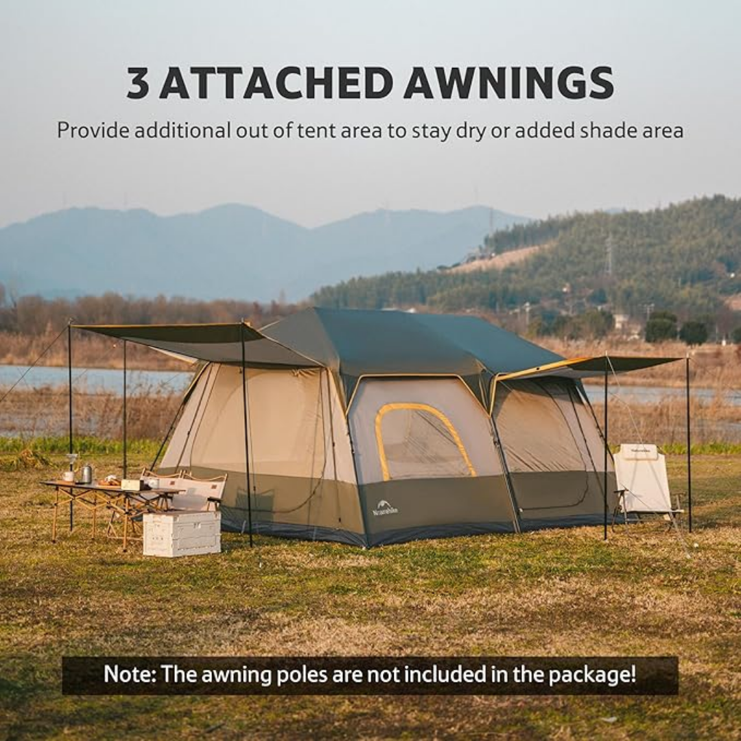 Naturehike Cape 8.4 Square Quick Tent 6 People - Light Brownish Gray
