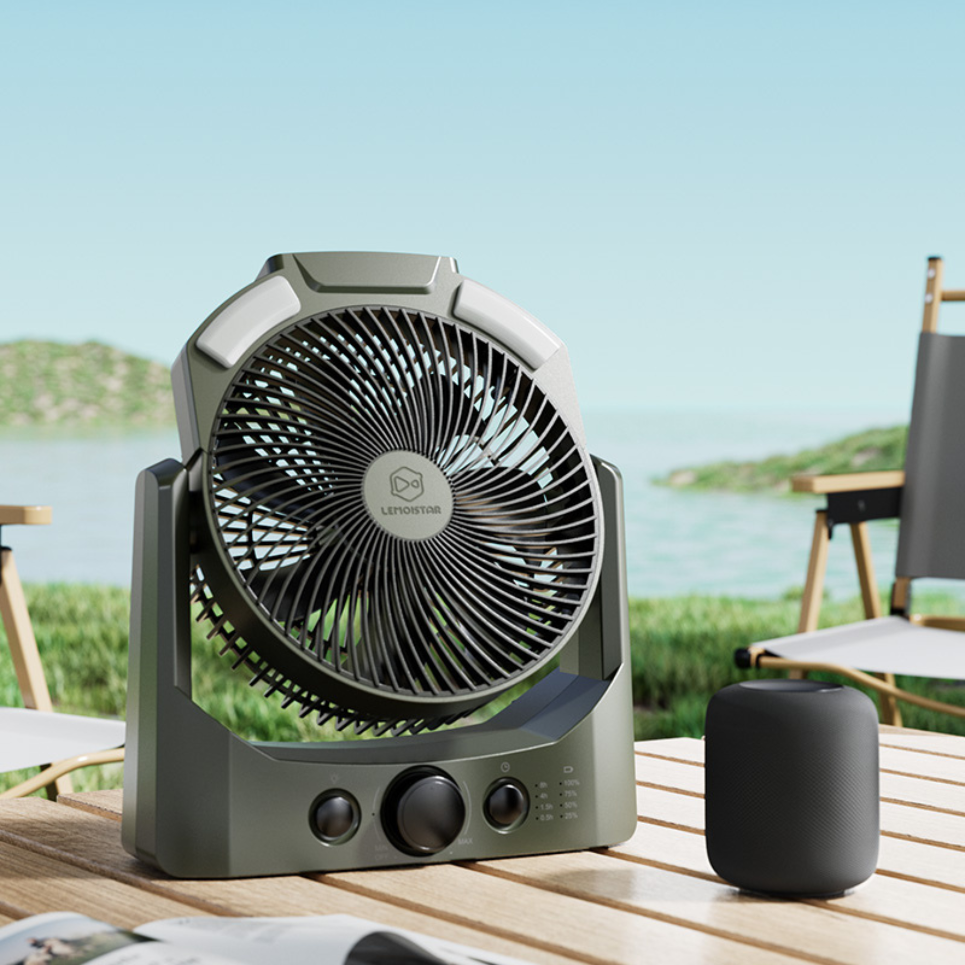 Lemoistar FT9C 20000mAh Rechargeable Camping Fan