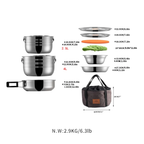 Campingmoon Stainless Steel Camping Mess Kit