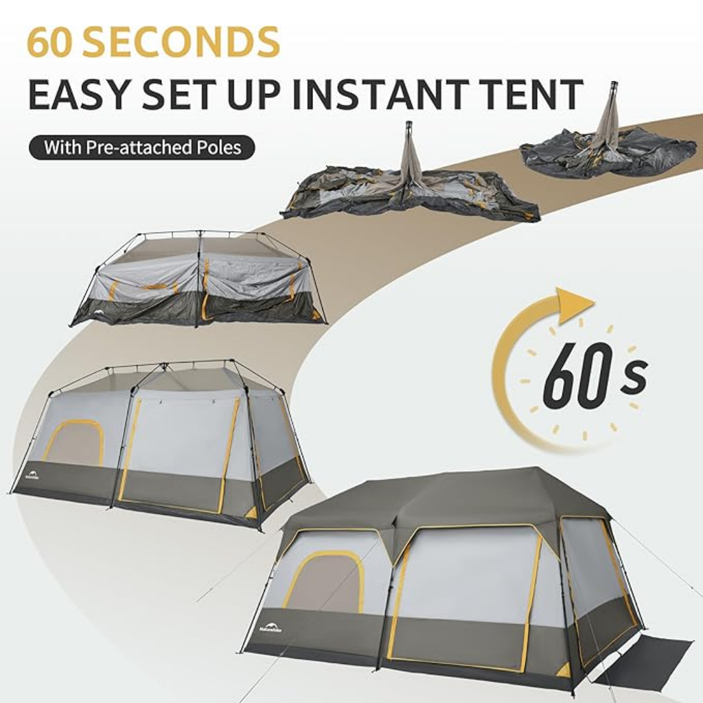 Naturehike Cape 8.4 Square Quick Tent 6 People - Light Brownish Gray