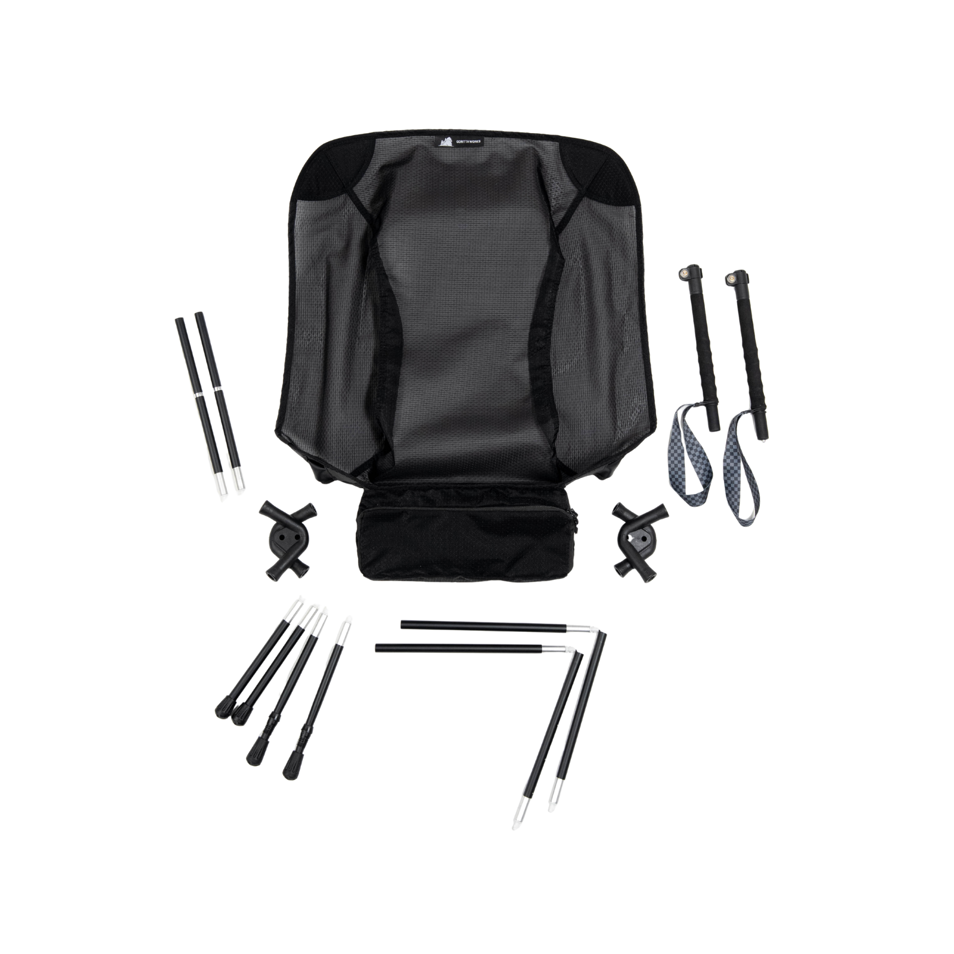 Goritta Works 2 in 1 Walking Stick Chair - Black