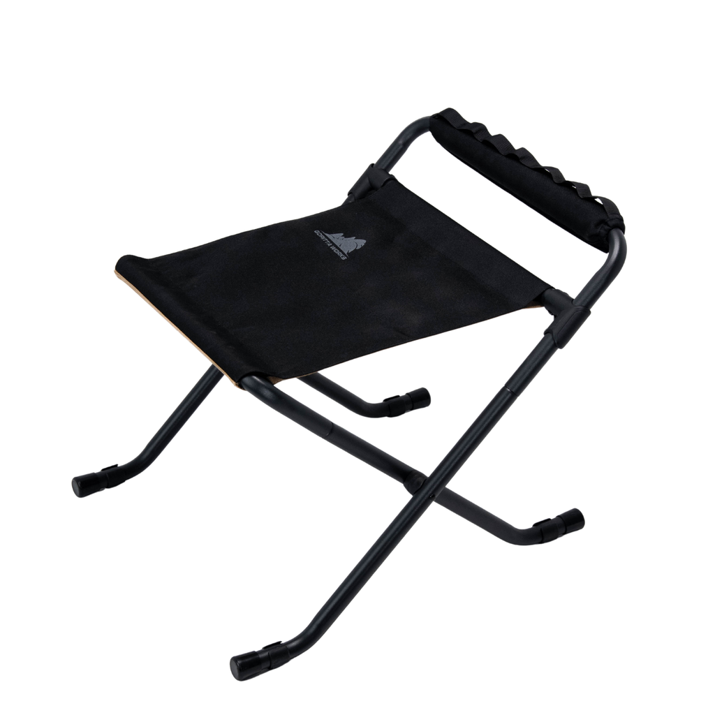 Goritta Works Height-Adjustable Folding Stool with Armrests - Black/Coyote Tan