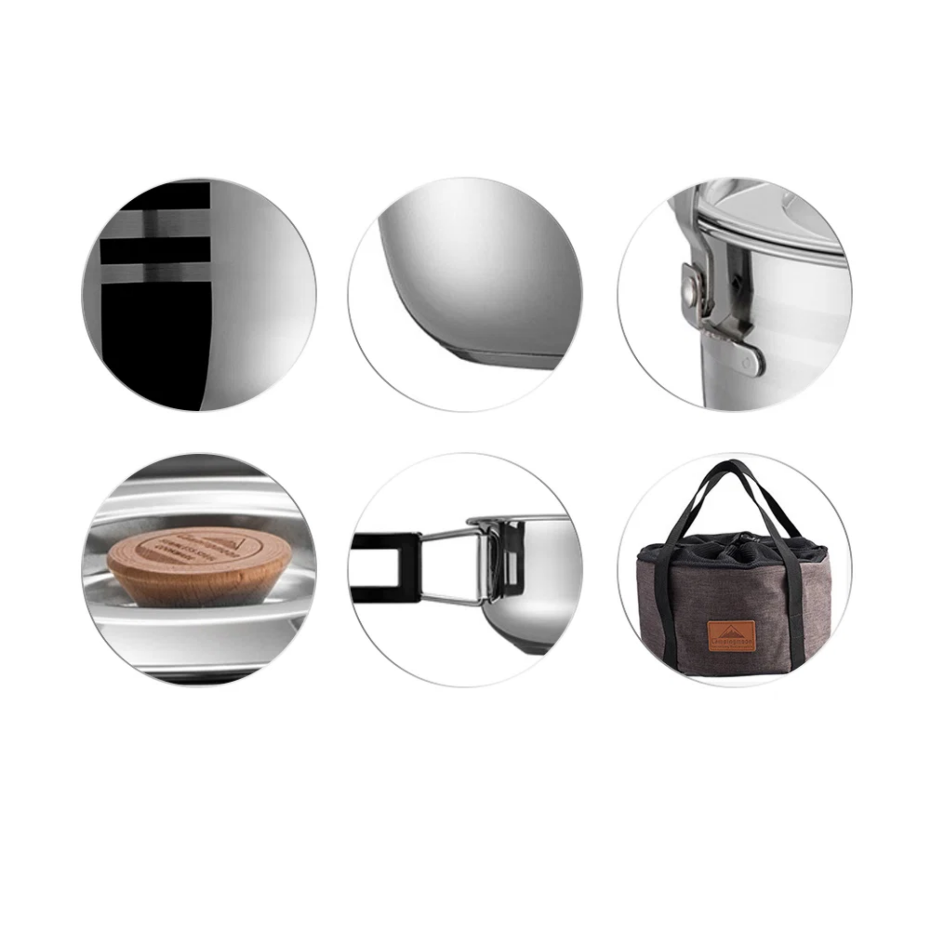 Campingmoon Stainless Steel Camping Mess Kit