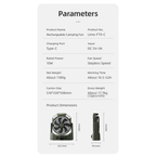 Lemoistar FT9C 20000mAh Rechargeable Camping Fan