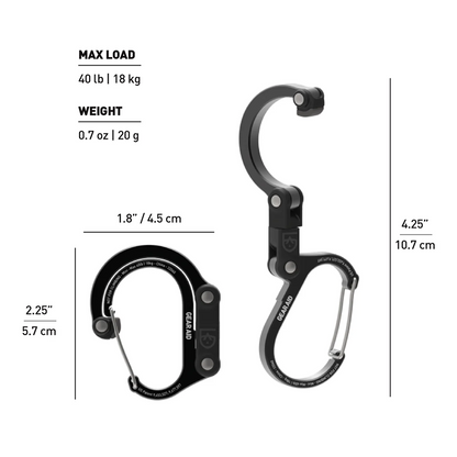 Gear Aid Heroclip Mini 360° Carabiner Supports 18kg