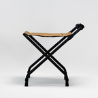 Goritta Works Height-Adjustable Folding Stool with Armrests - Black/Coyote Tan