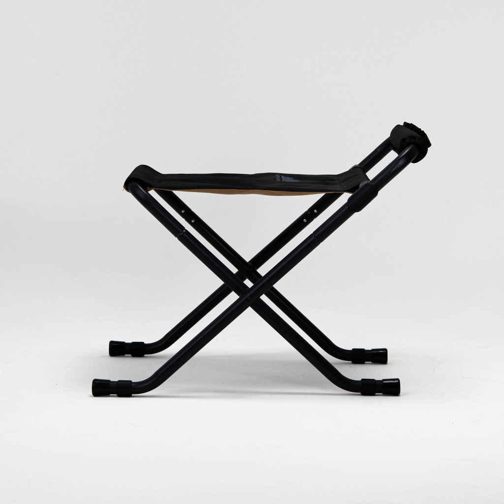 Goritta Works Height-Adjustable Folding Stool with Armrests - Black/Coyote Tan