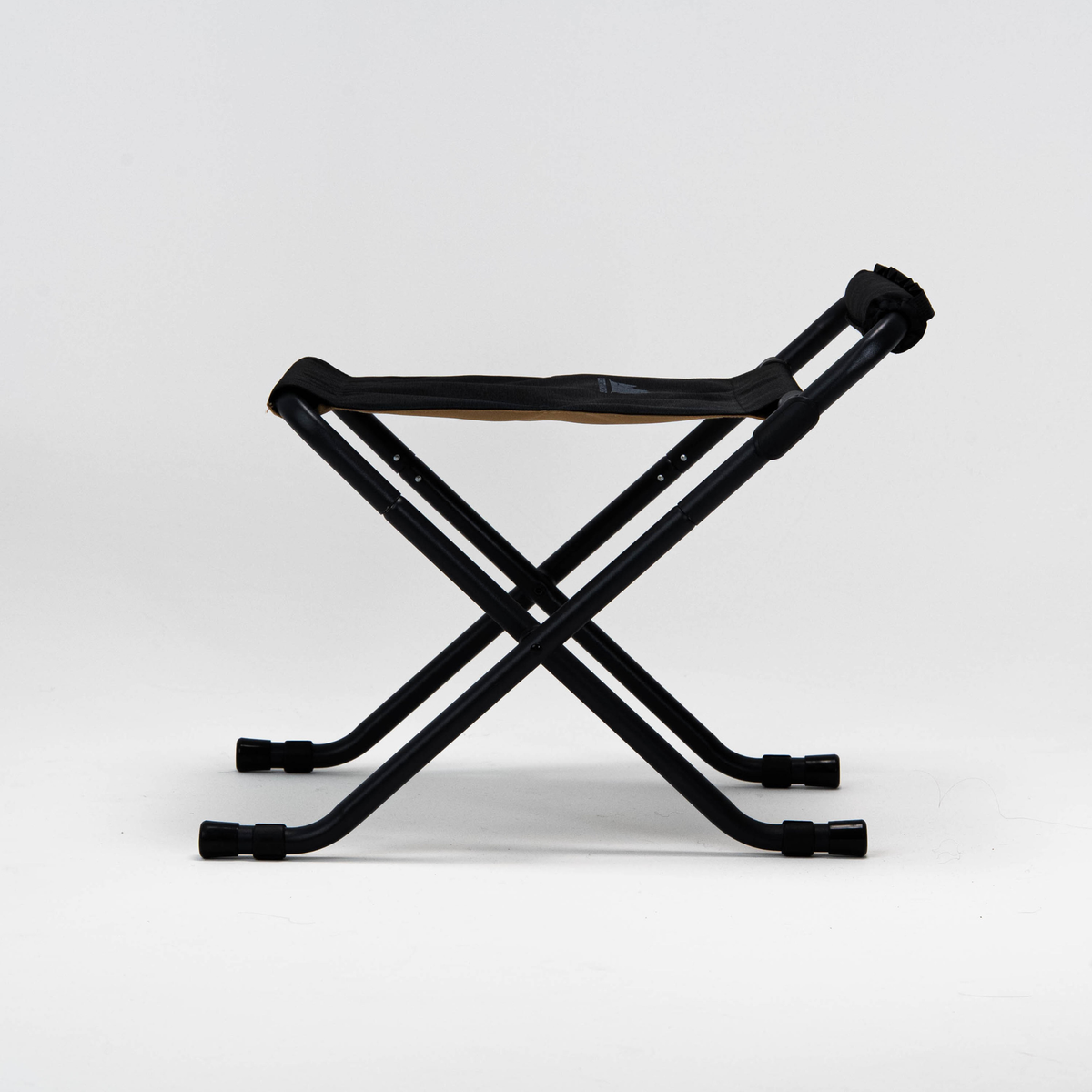 Goritta Works Height-Adjustable Folding Stool with Armrests - Black/Coyote Tan