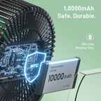 Lemoistar FA7 10000mAh Rechargeable Clip Fan