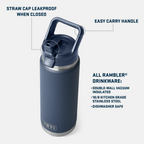 YETI Rambler® 26 OZ Water Bottle With Color-Matched Straw Cap