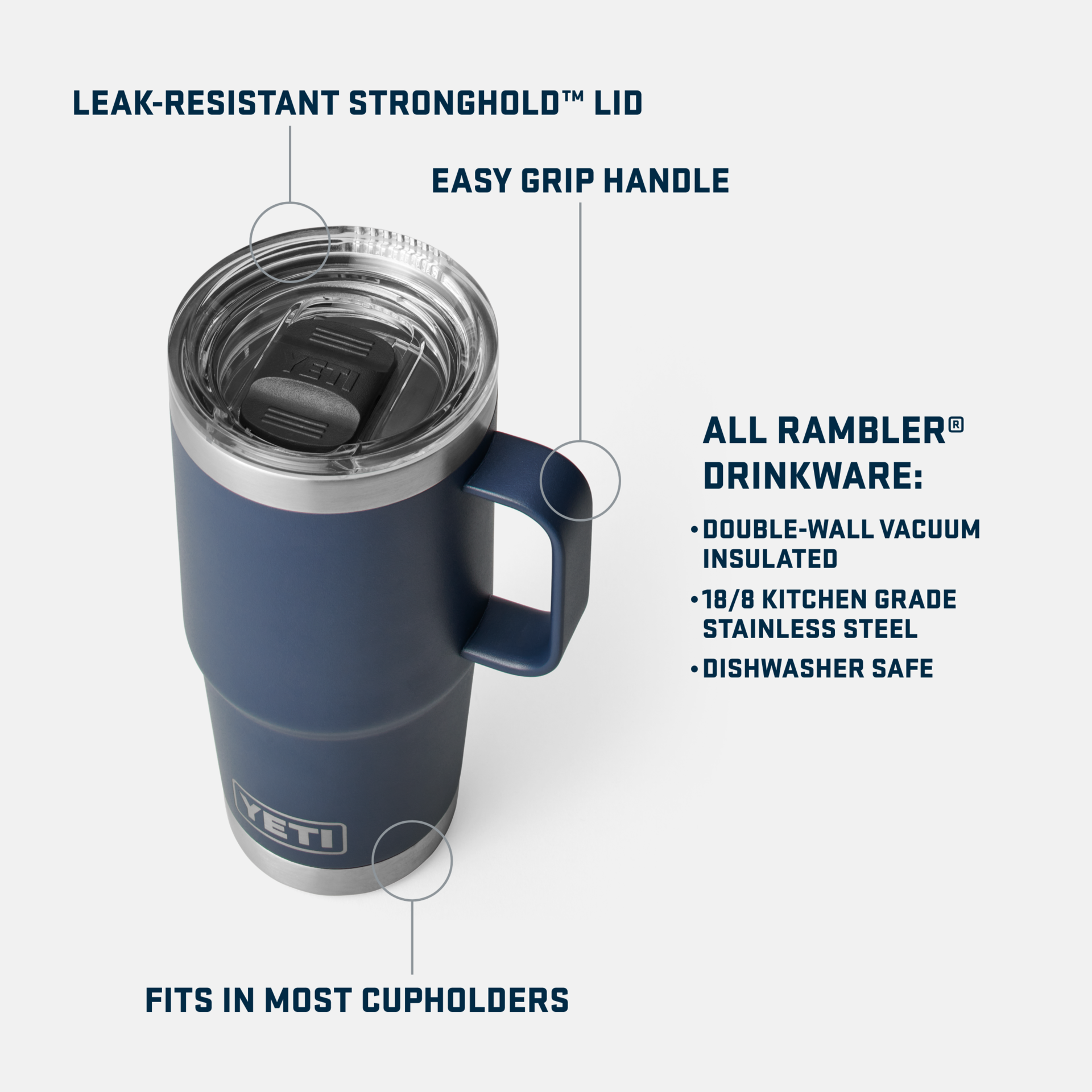YETI Rambler® 20 OZ Travel Mug with Stronghold™ Lid