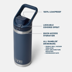 YETI Rambler® 18 oz Water Bottle with Color-Matched Flip Chug Cap