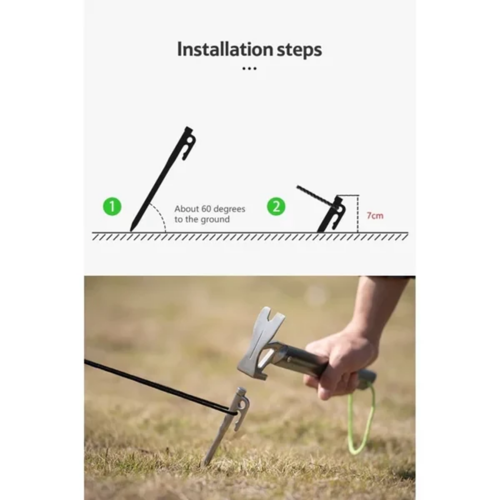 Naturehike Large Stainless Steel Tent Peg - Silver
