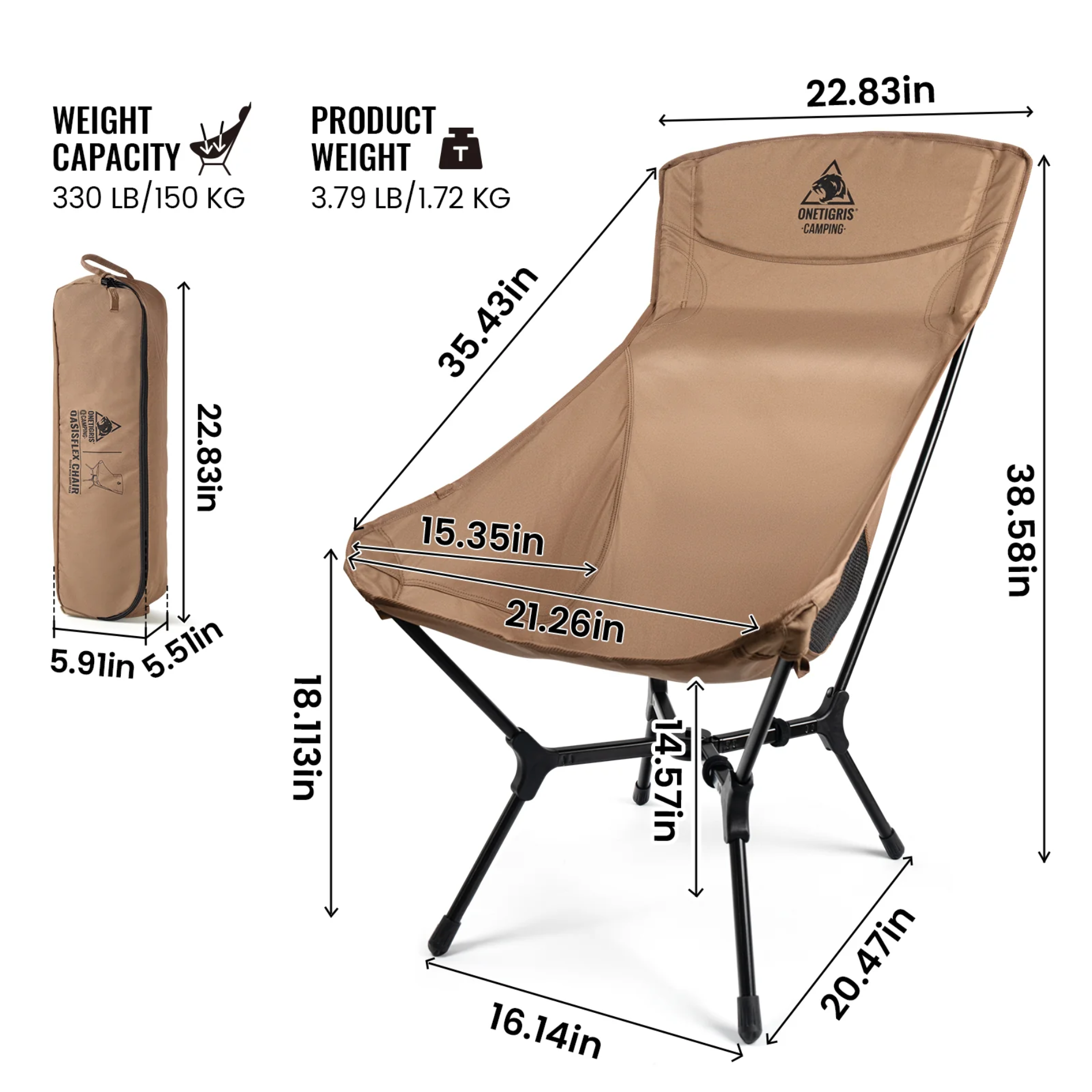 OneTigris Oasisflex Highback Camping Chair