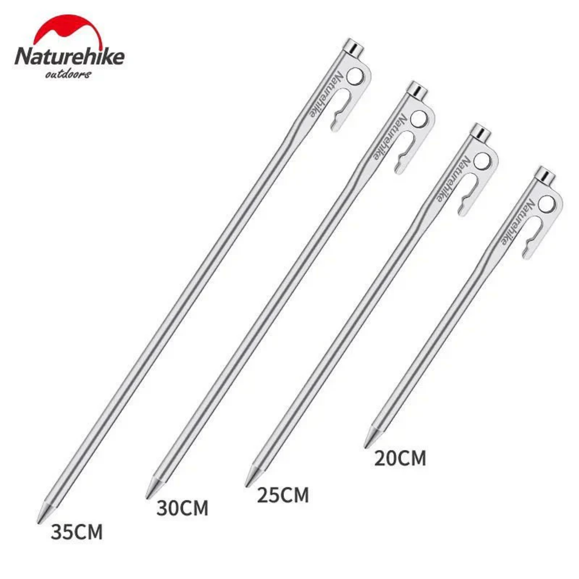 Naturehike Large Stainless Steel Tent Peg - Silver