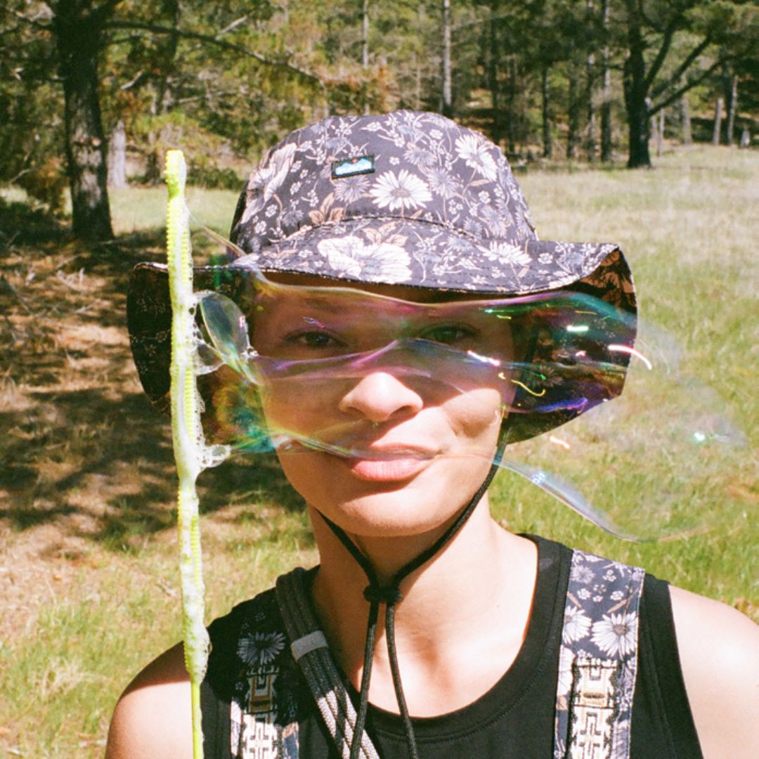 Kavu BFE Wide Brim Bucket Hat with Chin Strap