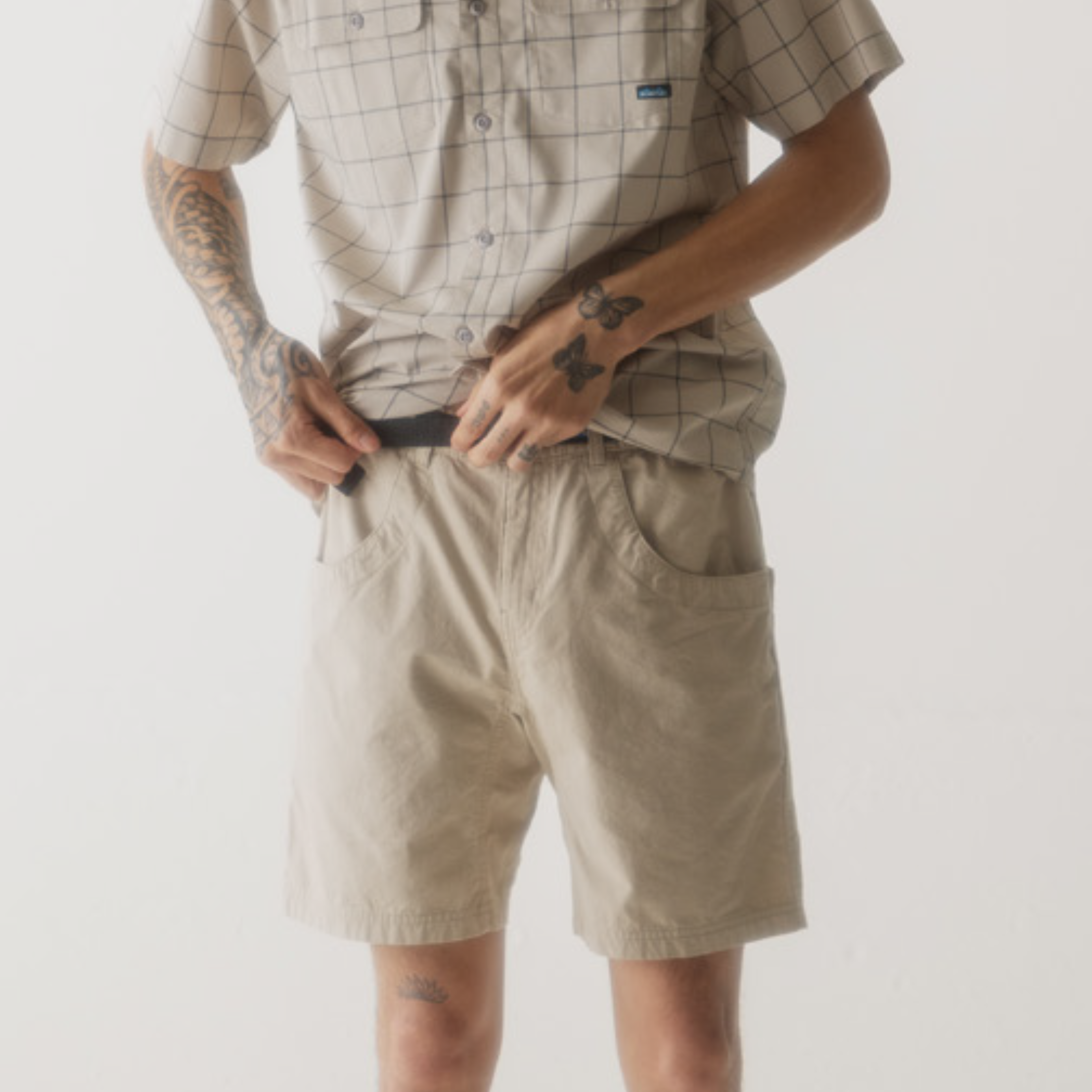 Kavu Chilli Lite Cotton Shorts with Built-In Belt